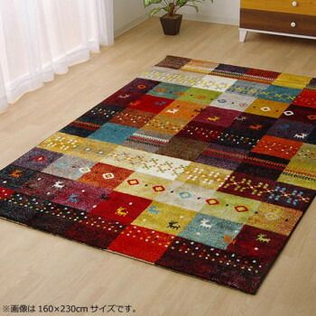 トルコ製 ウィルトン織カーペット フォリア レッド 約133 190 cm 2340459