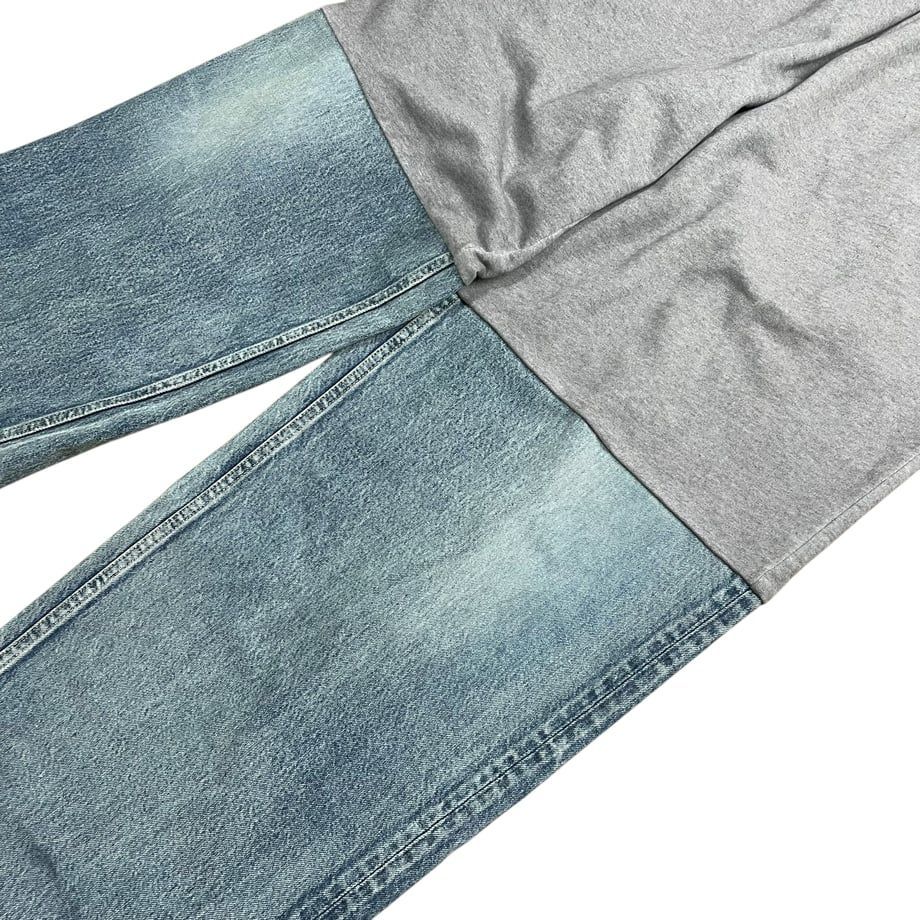 バレンシアガ　デニム　スウェット BALENCIAGA】DOCKING SWEAT DENIM PANTS バレンシアガ デニム