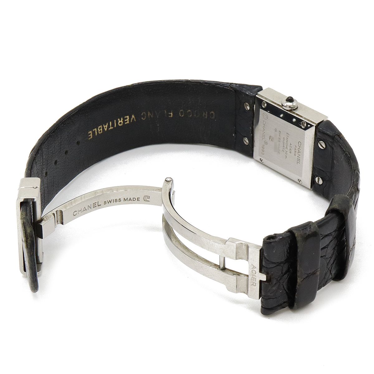 CHANEL シャネルマトラッセ SS ブラック クォーツ