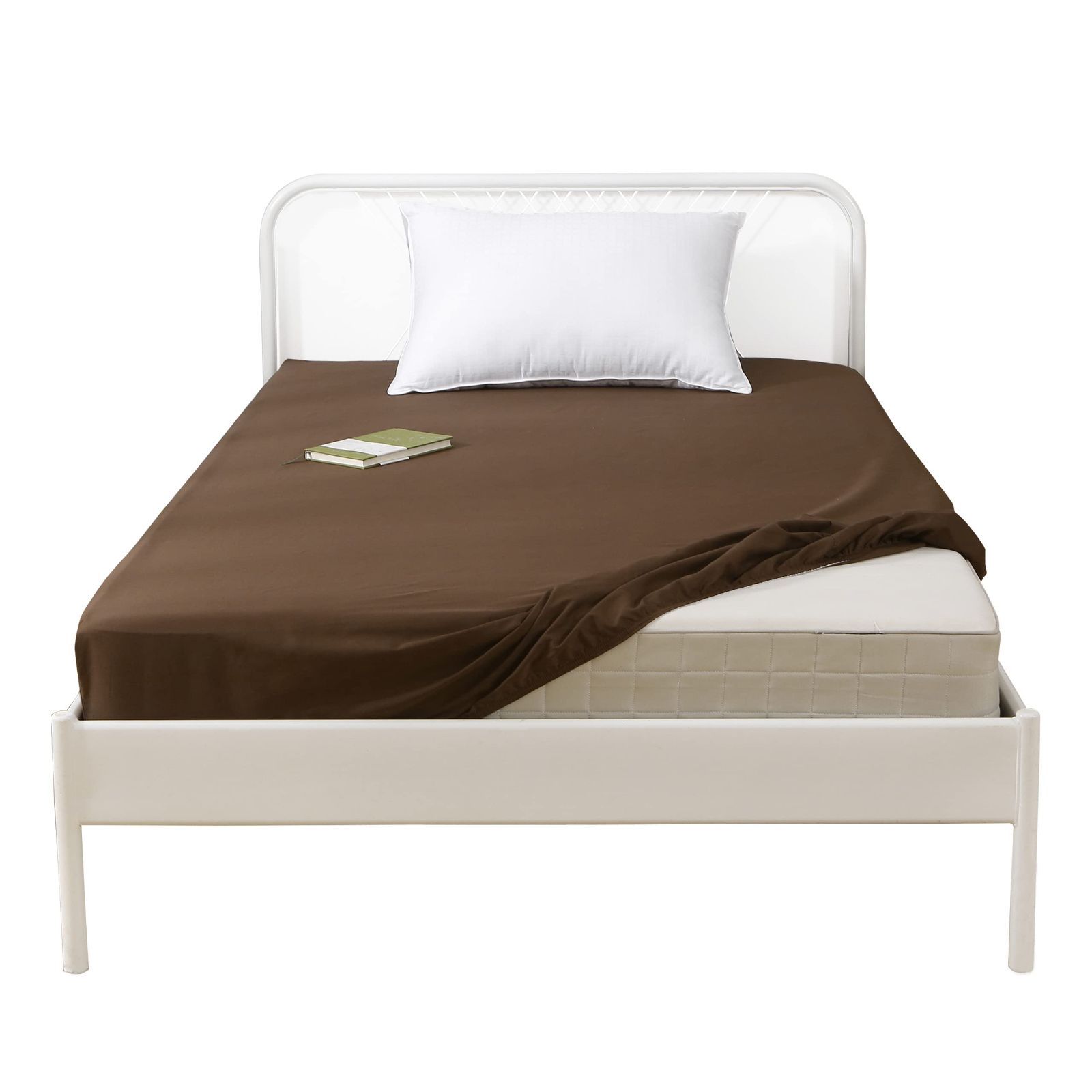 肌に優しい 丸洗いOK オールシーズン 全週ゴム付き シーツ 着脱簡単 毛玉なし マットレスカバー 綿100％ ベッドシーツ ベッドカバー 速乾 ボックスシーツ マットレス・敷ふとん兼用 ブラウン