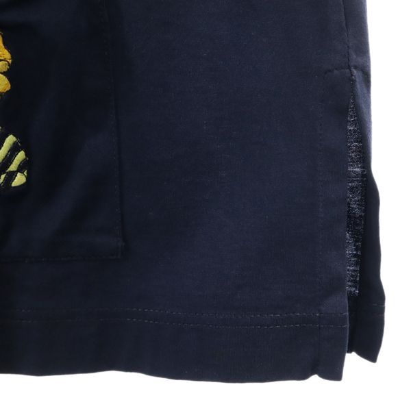 チェリーニ イタリア製 半袖 Tシャツ 44 ネイビー Cellini 刺繍付 レディース  210825