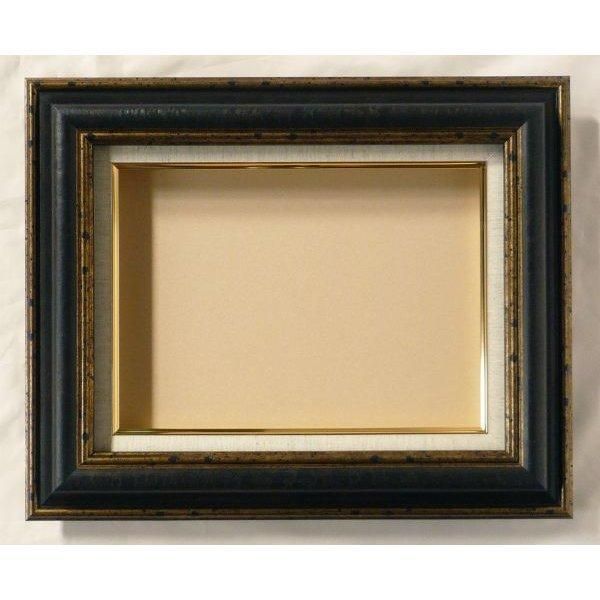 油彩 特大 額縁 F15 額縁 木製 シルバー 渋いシルバー 装飾彫 紙箱