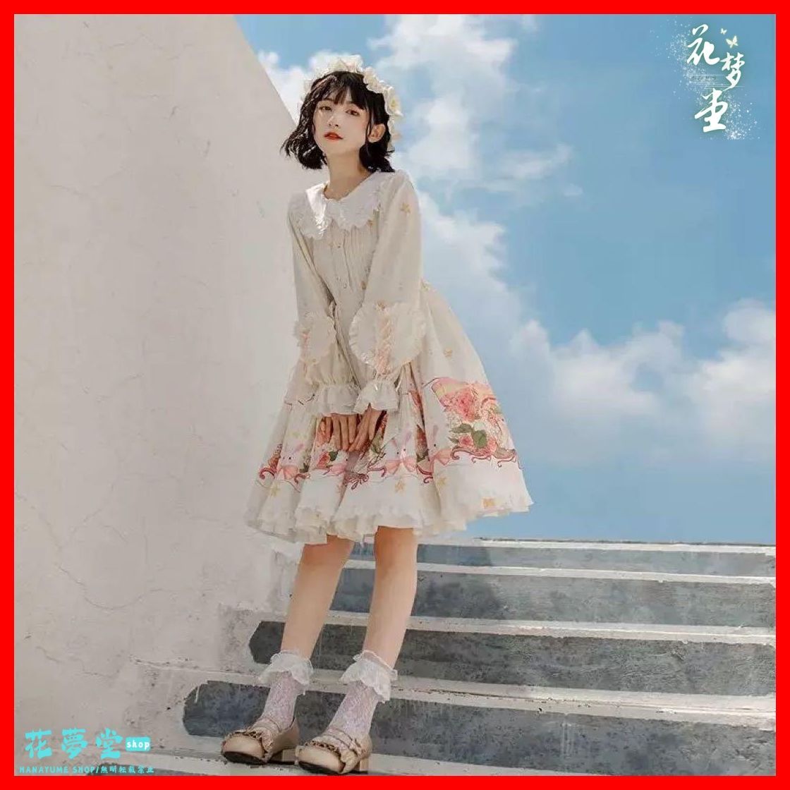 25年 全新 シンプルロリータワンピース帽子付きお出かけコーデ♪