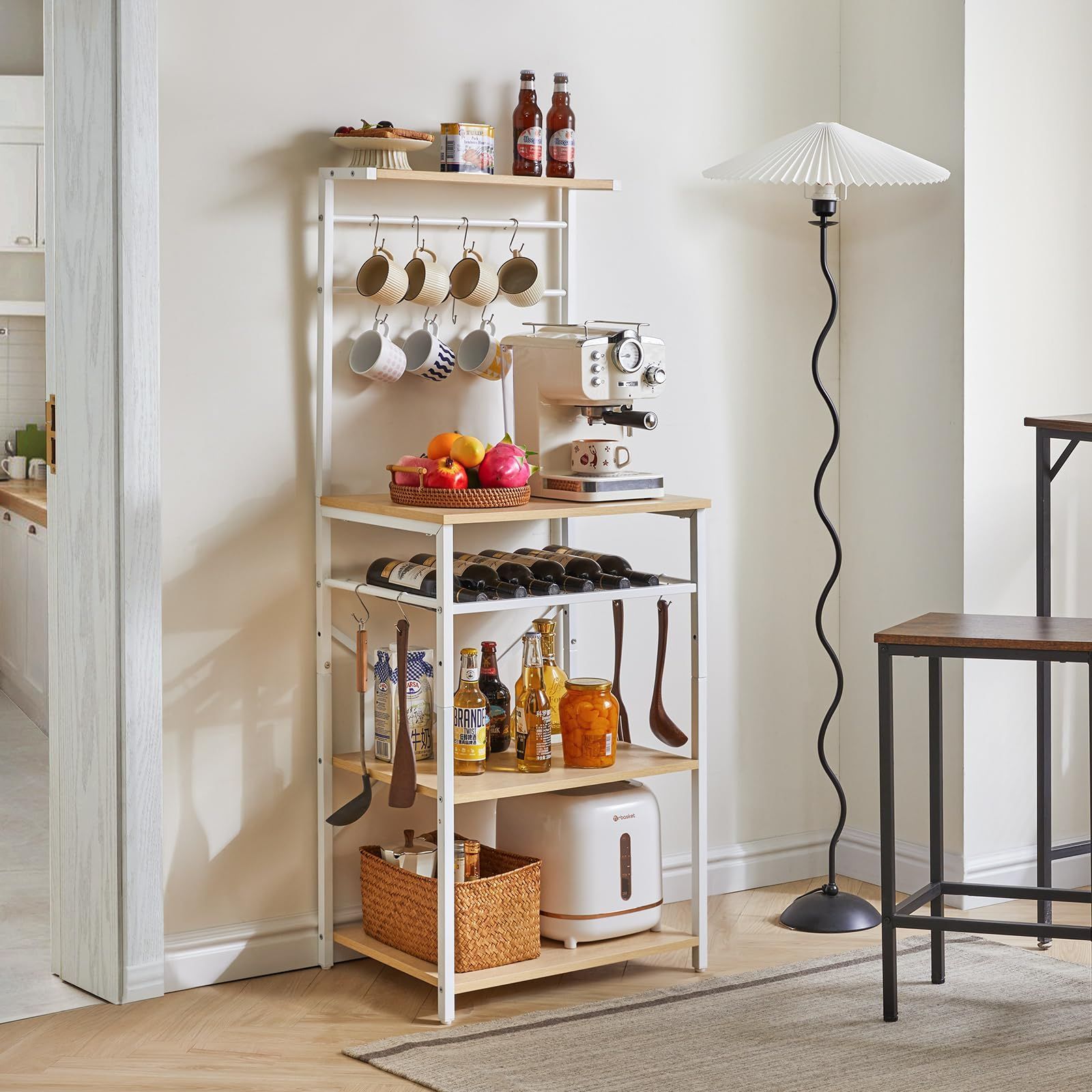 大型キッチンワゴン、S字ラック付き 【公式通販】