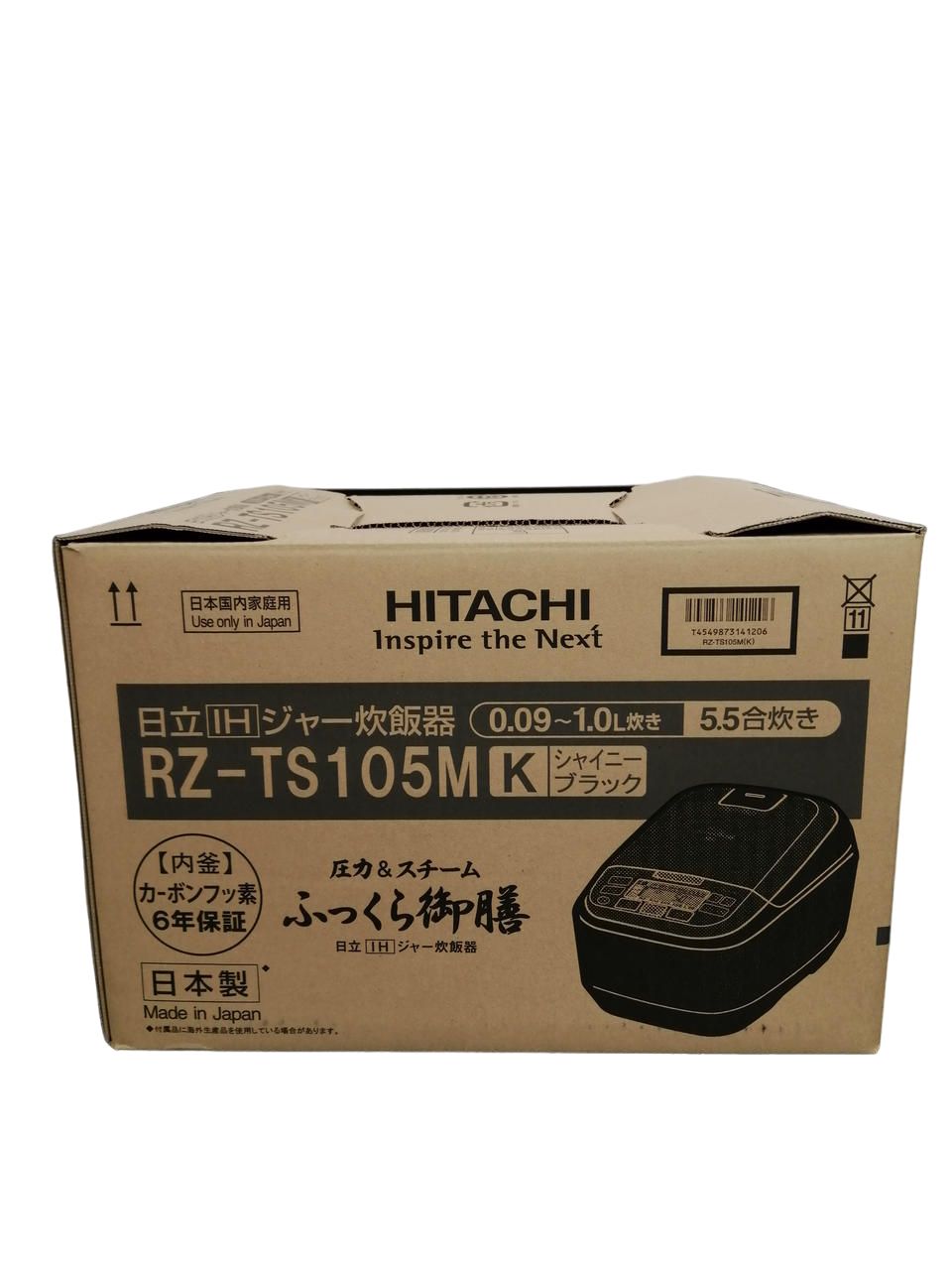 未使用　日立　IHジャー炊飯器　5.5合　シャイニーブラック　RZ-TS105M 日立 IHジャー炊飯器 5.5合 ふっくら御膳 RZ-TS105M K