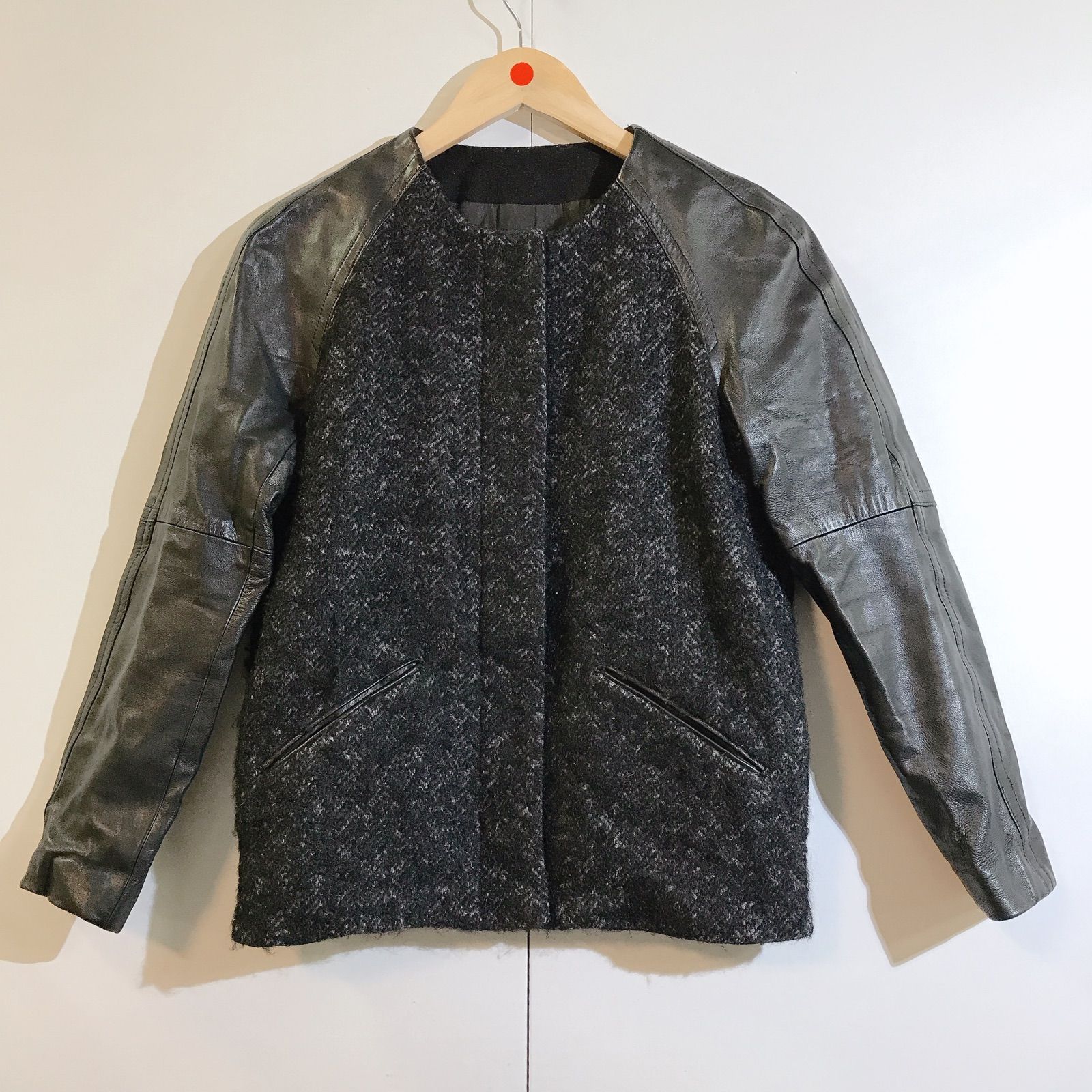 美品】MACPHEE マカフィー ブルゾン ジャンパー ネイビー レザー