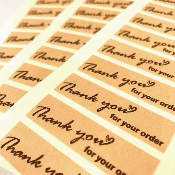 100枚入 ご注文ありがとうシール②【Thankyou fou your order】14×53mm