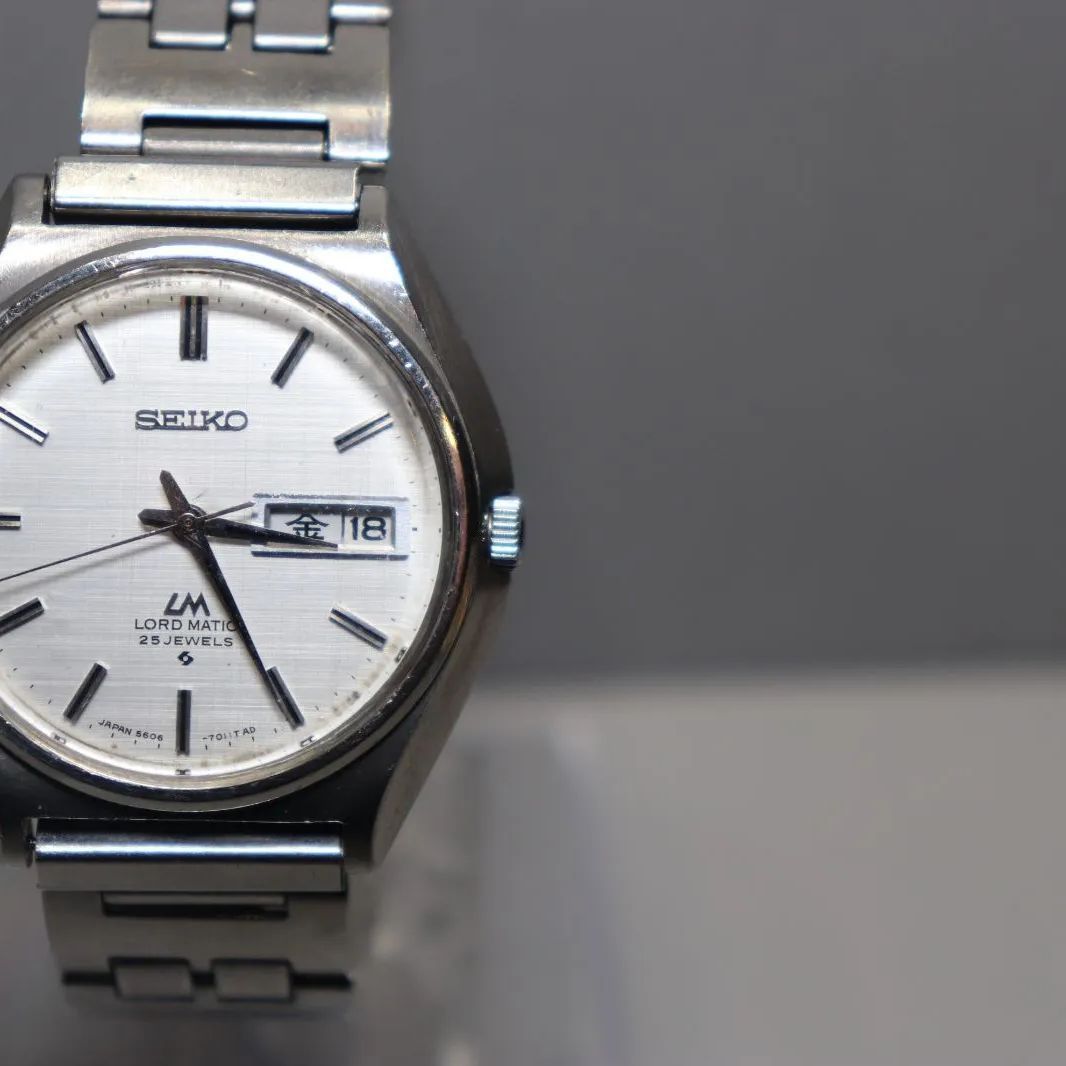 1970年代製】SEIKO LM (LORD MATIC）絹目模様シルバーダイヤル 