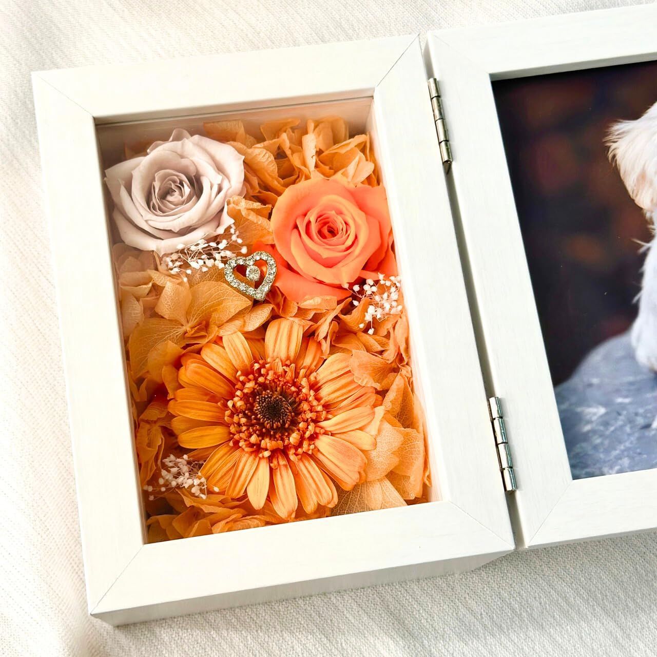 Lulu's ルルズ ガラスの中の花束 プリザーブドフラワー フラワーフレーム サイズ:D5cm×W21cm×H30cm ガラスの中の花束 Lulu\u0027s ルルズ ガラスの中の花束 プリザーブドフラワー フラワー