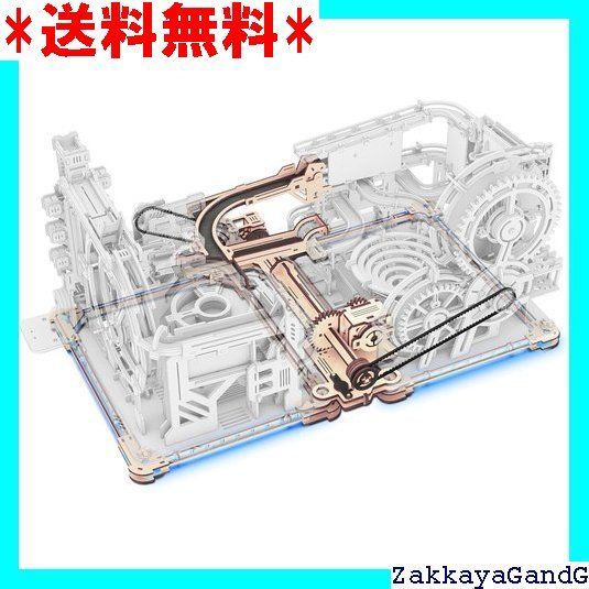 ROKR 3d立体パズル 木製パズル 接続部品セット 宇宙港 LGC01 ＆夜の町 LGA01 ２つを連結する部品 手回し 電動 模型 コースター ギア 軌道 ローラーコースター 工作愛好者向け 14歳+ 集中力 脳トレ 