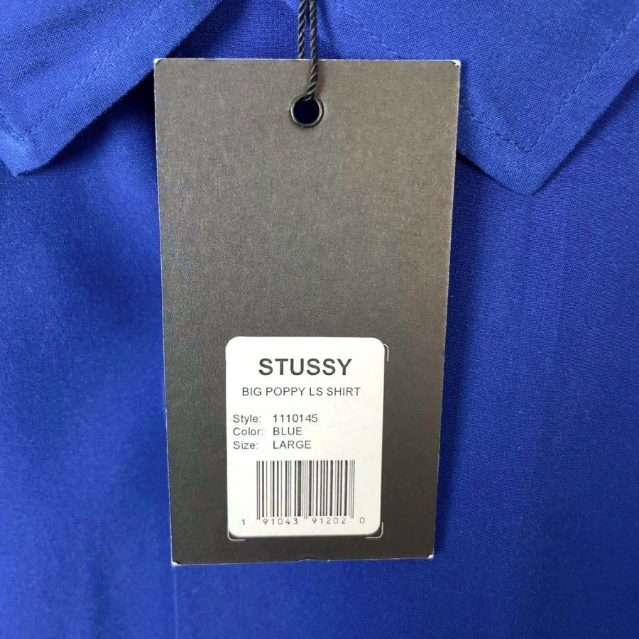 新品タグ付き！ステューシーStussy長袖レーヨンシャツアートシャツ開襟