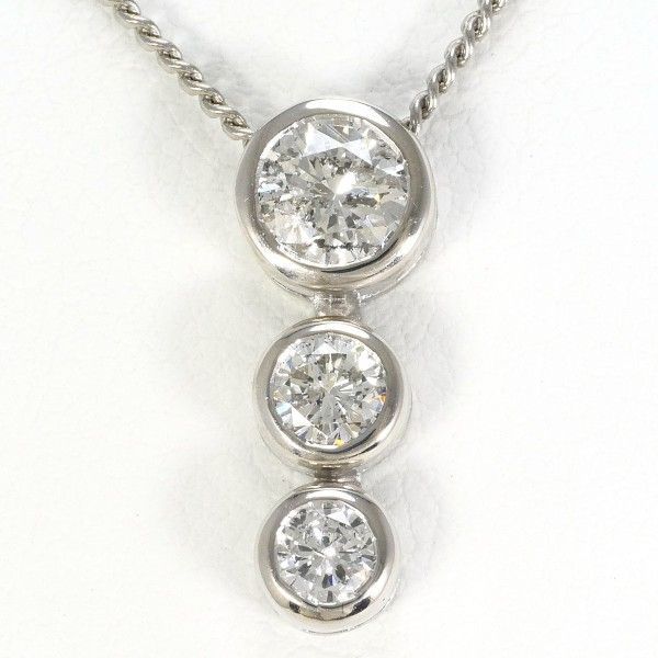 PT900 PT850 ネックレス Necklace ダイヤ 1.00 SI～Iクラス 鑑別書 総重量約6.4g 約40cm