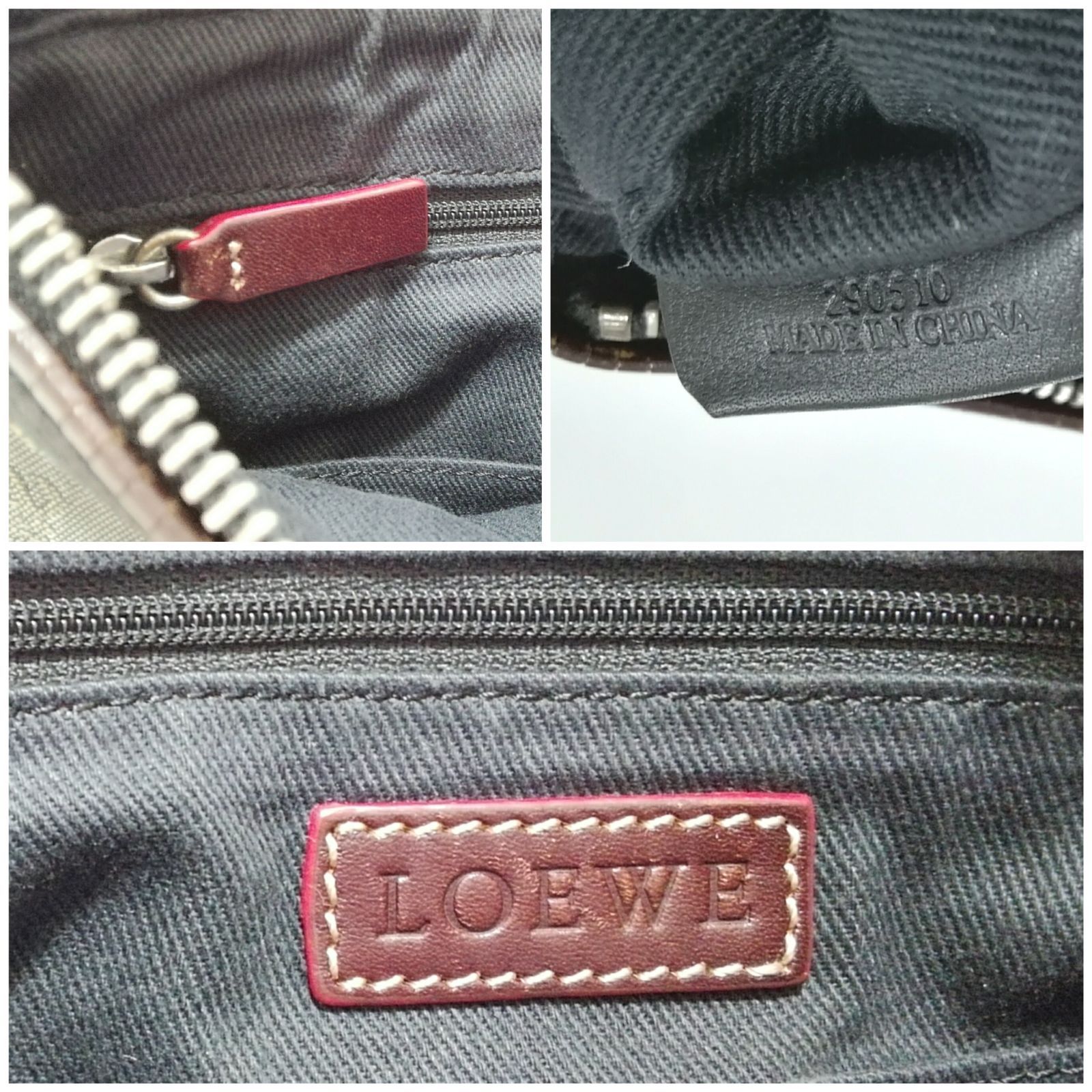 LOEWE ロエベ アナグラム キャンバスレザー ショルダーバッグ - メルカリ
