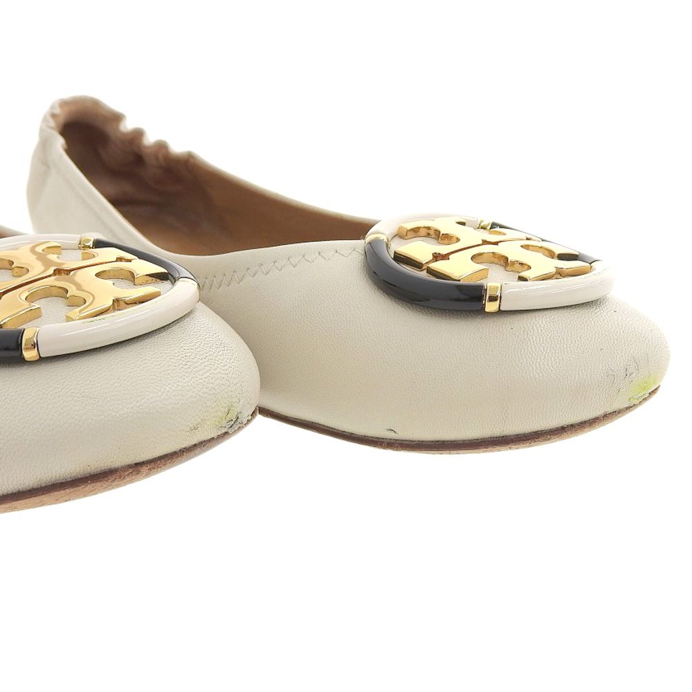 美品！TORY BURCH トリーバーチ　レザー アイコンフラットシューズ 8M 美品！TORY BURCH トリーバーチ レザー アイコンフラットシューズ 8M