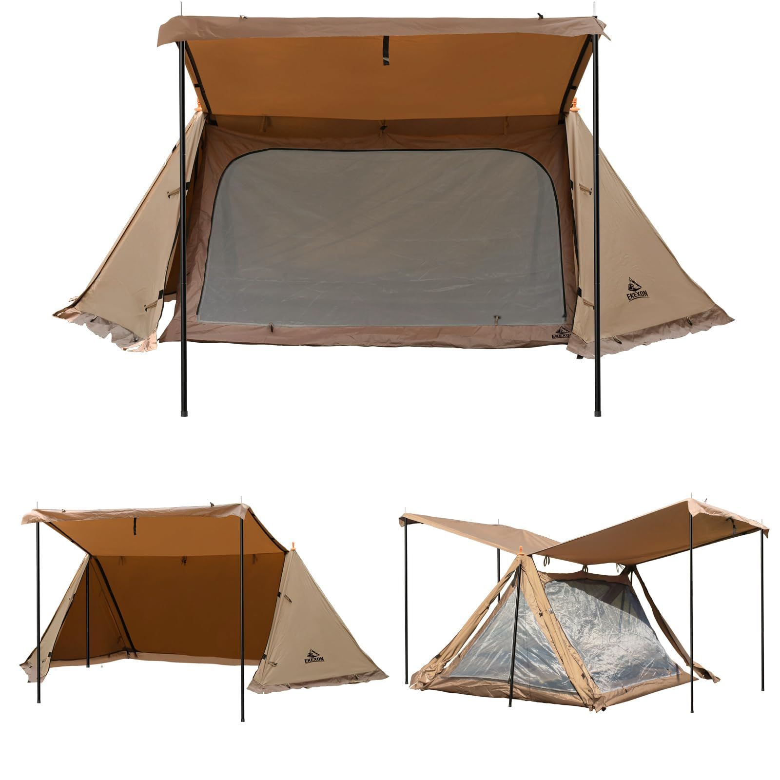 mj。EKEXON パップテントTC EKEXON パップテント 軍幕テント 【2人用】 TCポリコットン素材 焚き火