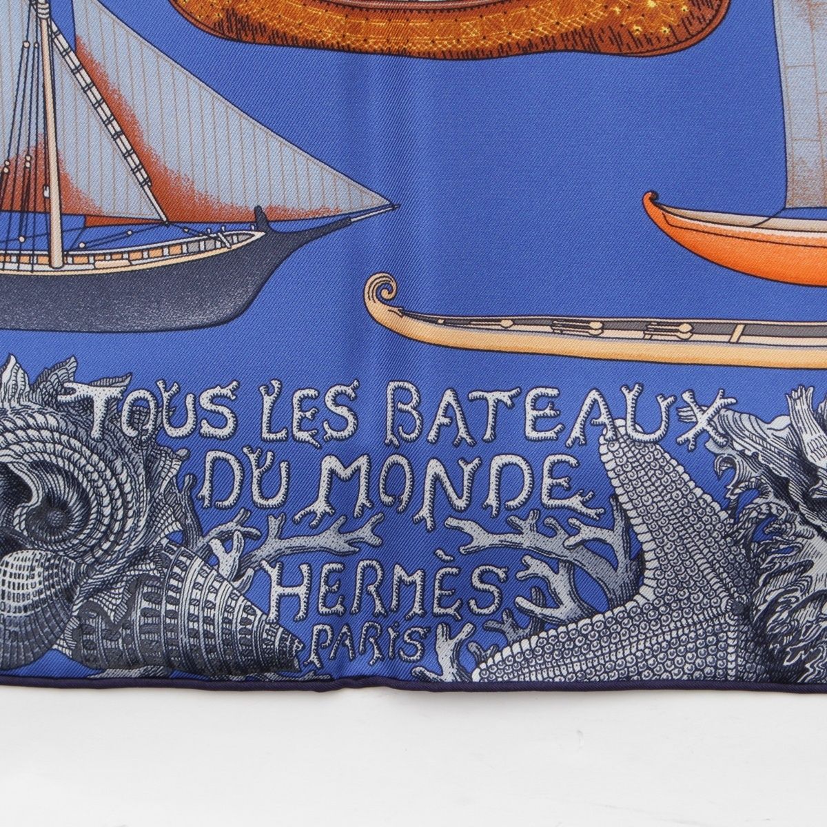 HERMESエルメス　FLOTTILLE ヨット　カレ90 ターコイズ HERMES - エルメス カレ 90 Lephyr レディース 【中古】の通販