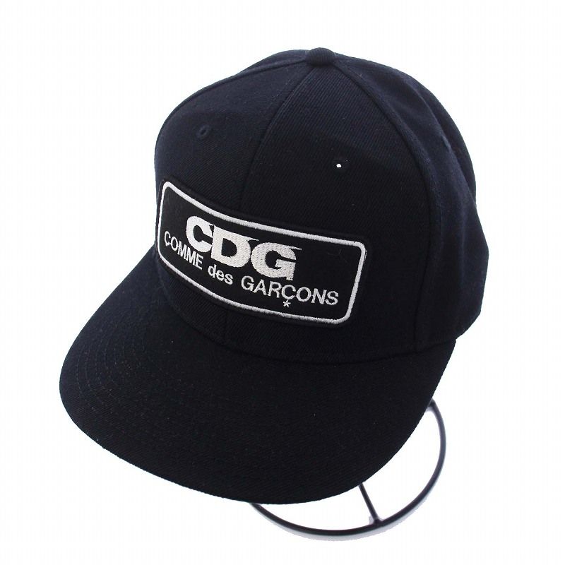 コムデギャルソン COMME des GARCONS CDC LOGO PATCH CAP ロゴパッチキャップ ベースボールキャップ 野球帽 黒 ブラック SZ-K601 /KH