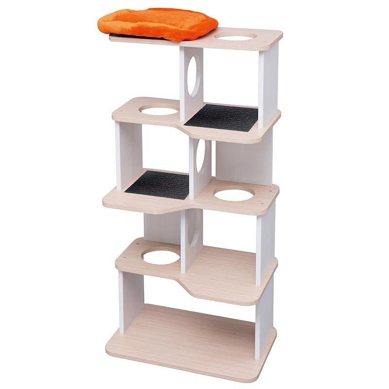 アイリスオーヤマ キャットタワー インテリアキャットランド 据え置き型 オフホワイト L サイズ 1