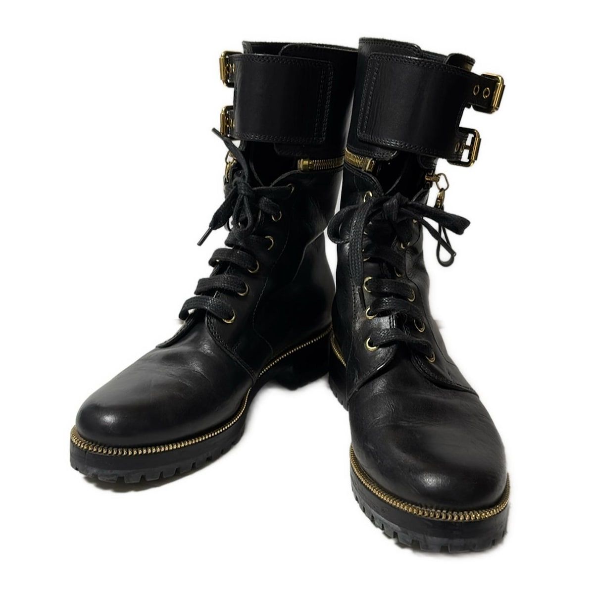 sergio rossi セルジオロッシ ショートブーツ 36 レディース - 黒 アウトソール張替済 レザー