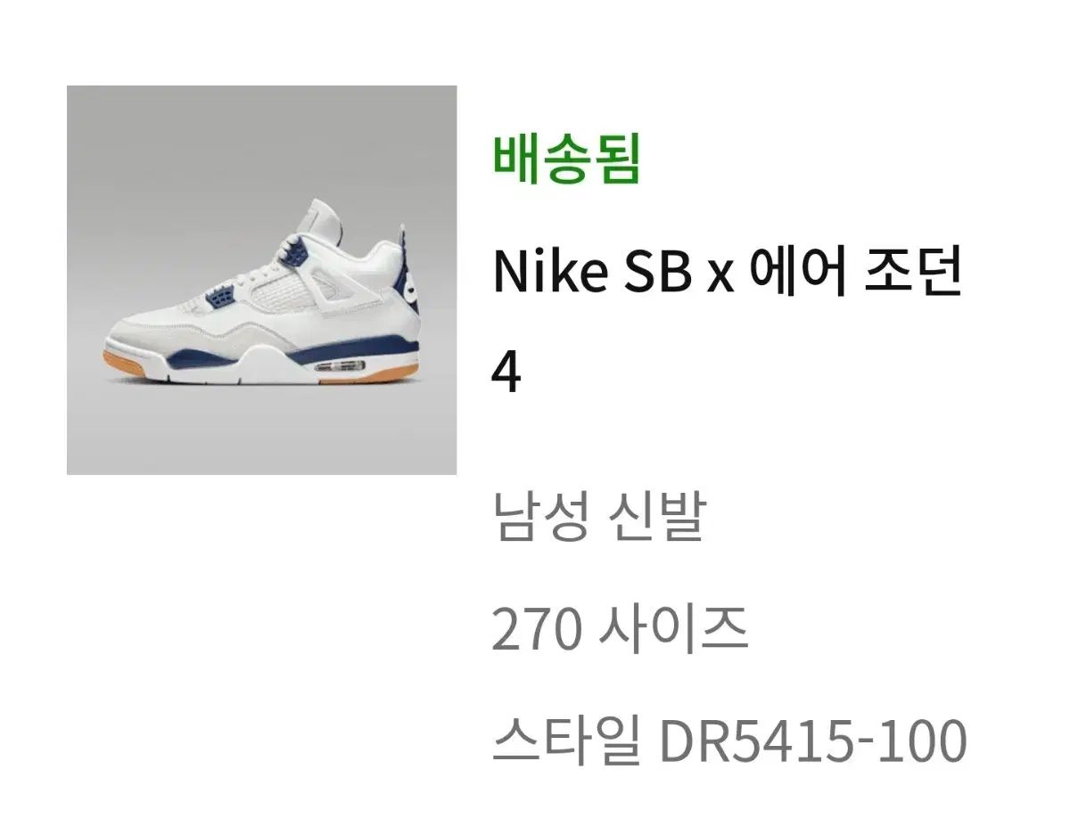 270 ナイキ ジョーダン 4 sb ネイビー