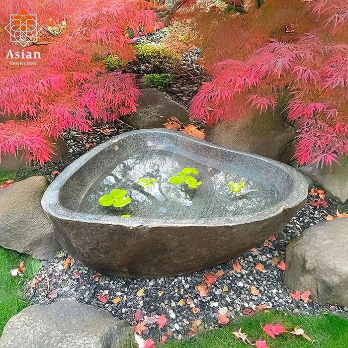 つくばい 手水鉢 蹲 水鉢 睡蓮鉢 メダカ鉢 金魚鉢 石 大型 おしゃれ 庭