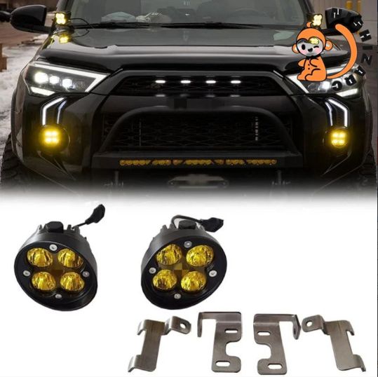 汎用イエローフォグランプ 豊田 4Runner Tacoma Tundra RAV4対応 外装カスタム ABS製 ブラックCW05LYXおしゃれ必見 FFCRYSTALESIA_COM