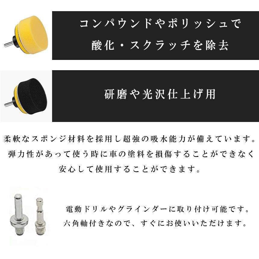 7周年記念イベントが ポリッシャー バフ 80mm 22点セット 洗車