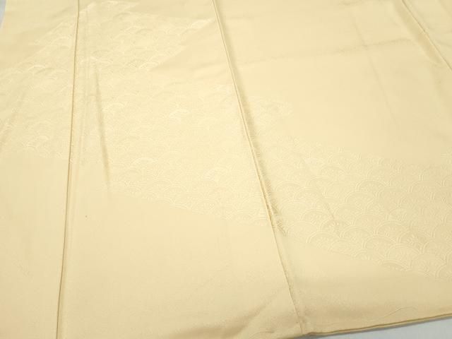 平和屋着物○色留袖 色無地 青海波地紋 淡香色 正絹 逸品