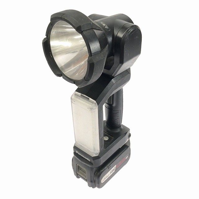 品 Panasonic パナソニック 14.4V 18V 21.6V 充電LEDスポットワイドライト EZ37C6 黒 本体 バッテリー1個 18V 4.2Ah 充電器117583