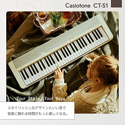 カシオ(CASIO) 電子キーボード カシオトーン CT-S1 WE(ホワイト) - SS