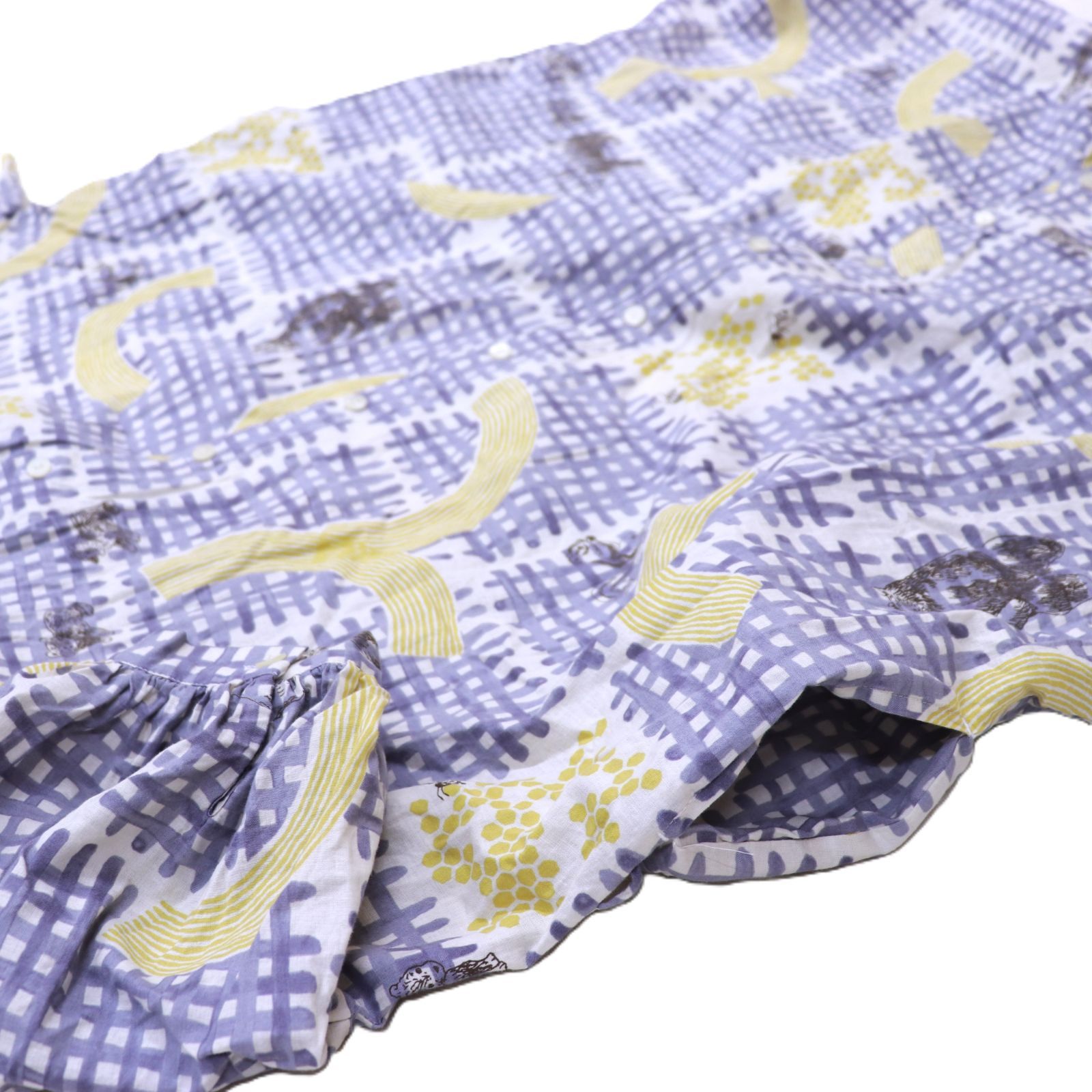 美品marble sud　バームクーヘンワンピース麻リネン綿コットン　総柄 美品marble sud バームクーヘンワンピース麻リネン綿コットン 総