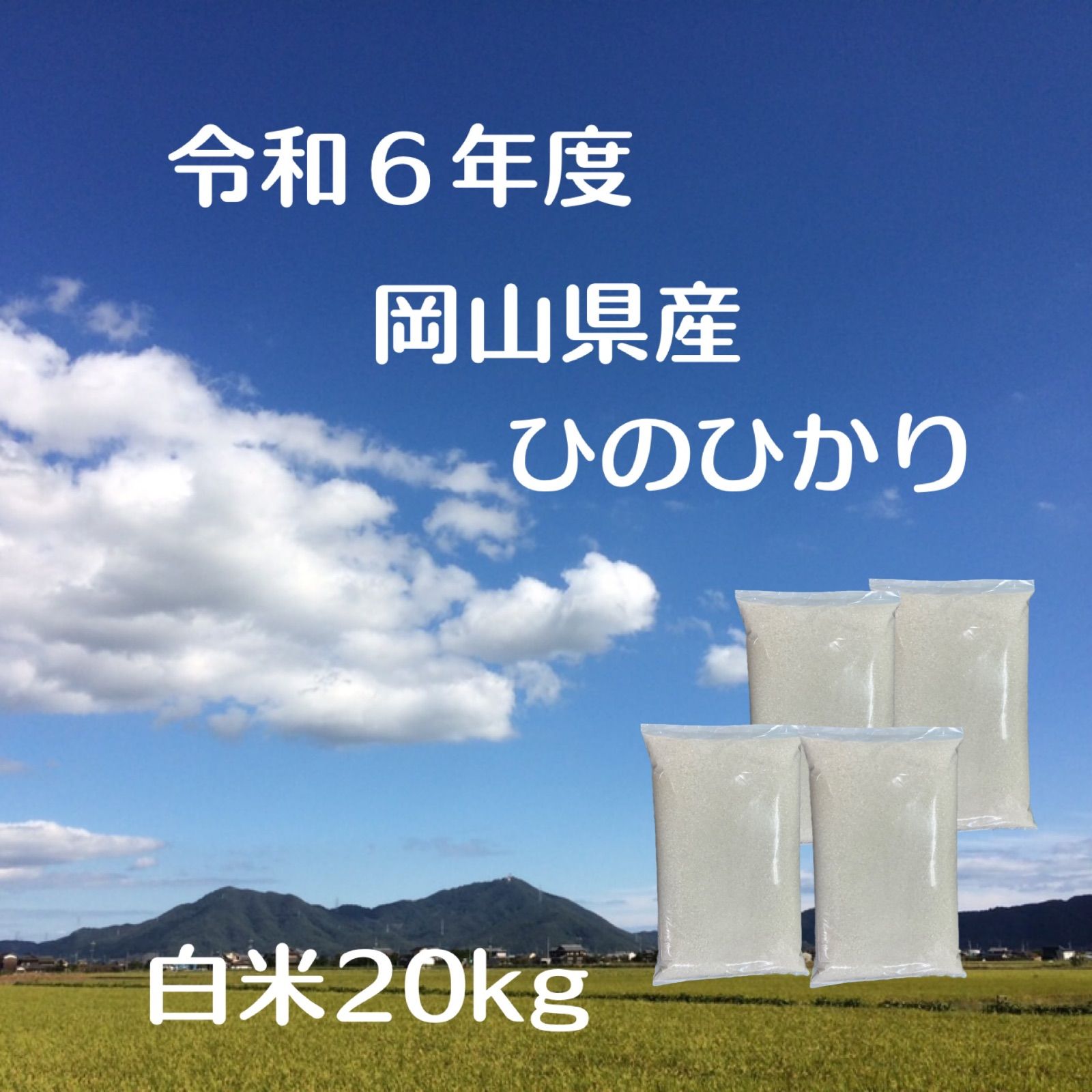 生産者直送 令和６年度 岡山県産 ひのひかり 白米 20キロ