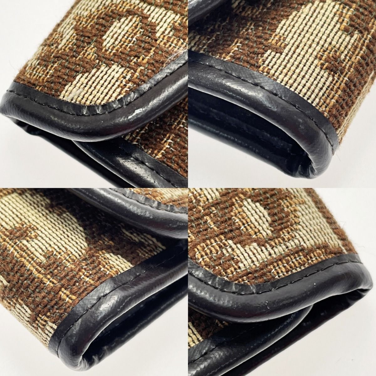 クリスチャンディオール　キーケース　トロッター柄　ブラウン　4p ヴィンテージ Christian Dior クリスチャンディオール トロッター柄 ブラウン キー