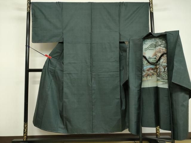 平和屋着物○男性 本場大島紬 アンサンブル 亀甲柄 正絹 逸品  