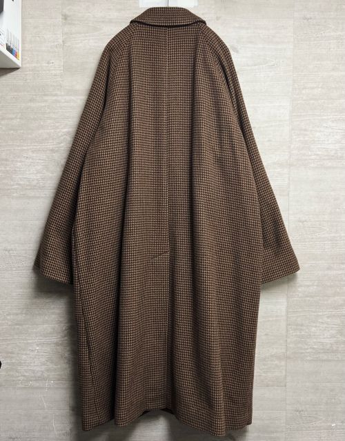 ATON エイトン 21AW CAMEL HOUNDS TOOTH BALMACAAN COAT コート 