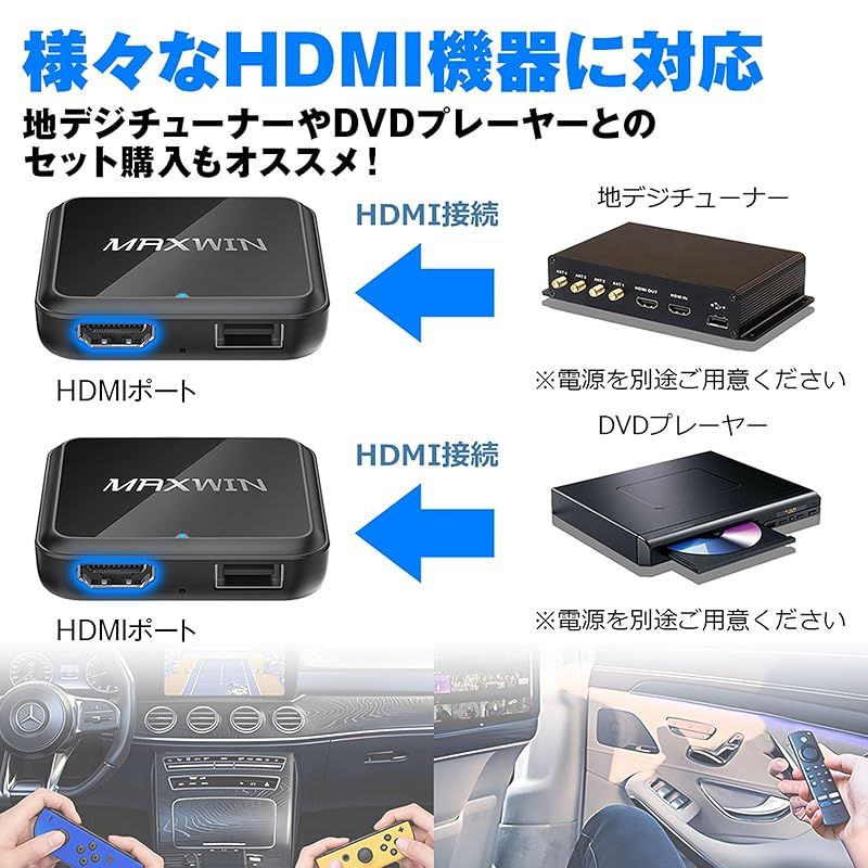 HDMI入力アダプター 有線CarPlay|AndroidAutoをワイヤレス化