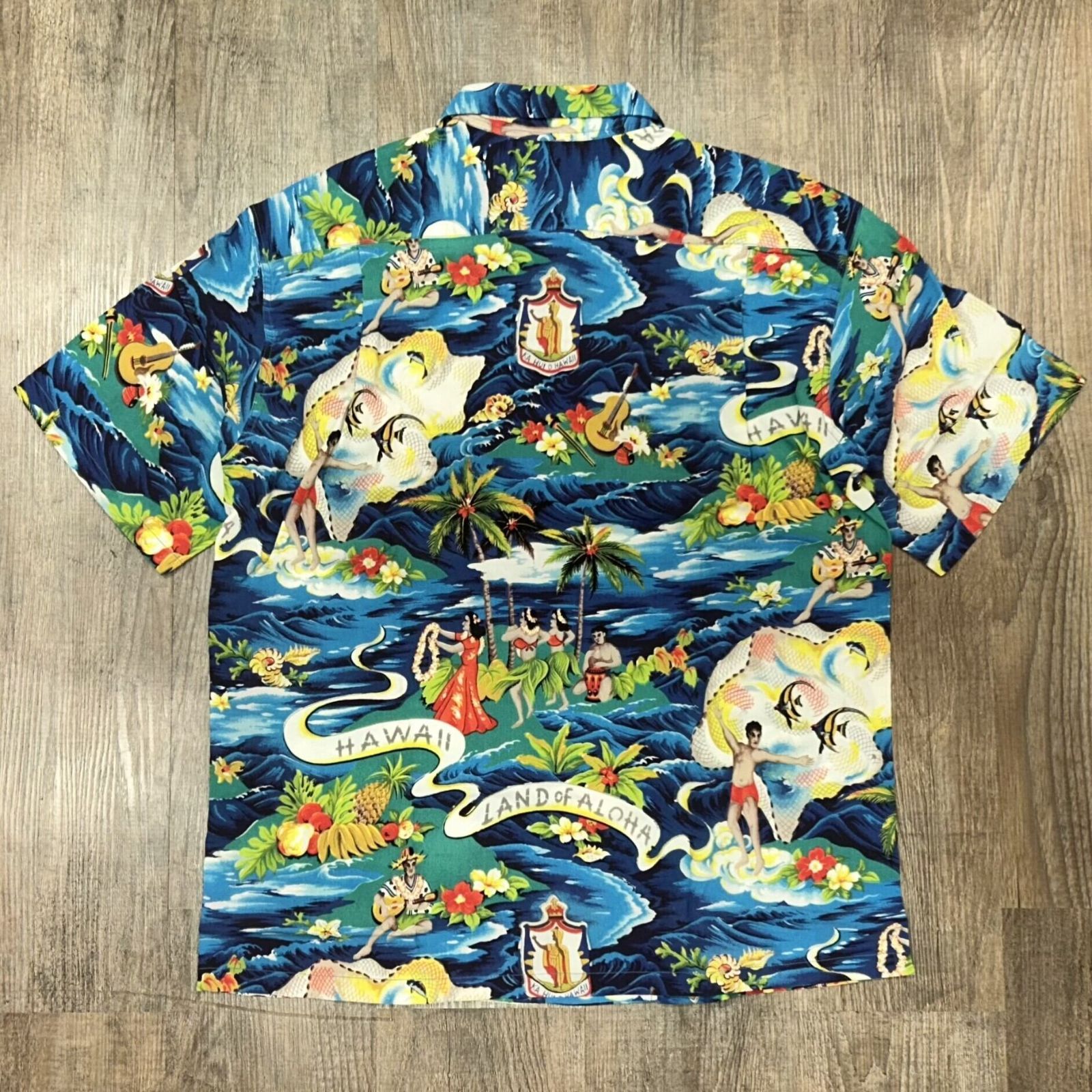 サンサーフ スペシャル アロハシャツ LAND OF ALOHA アメカジ ハワイアン SS39059 128 ネイビー