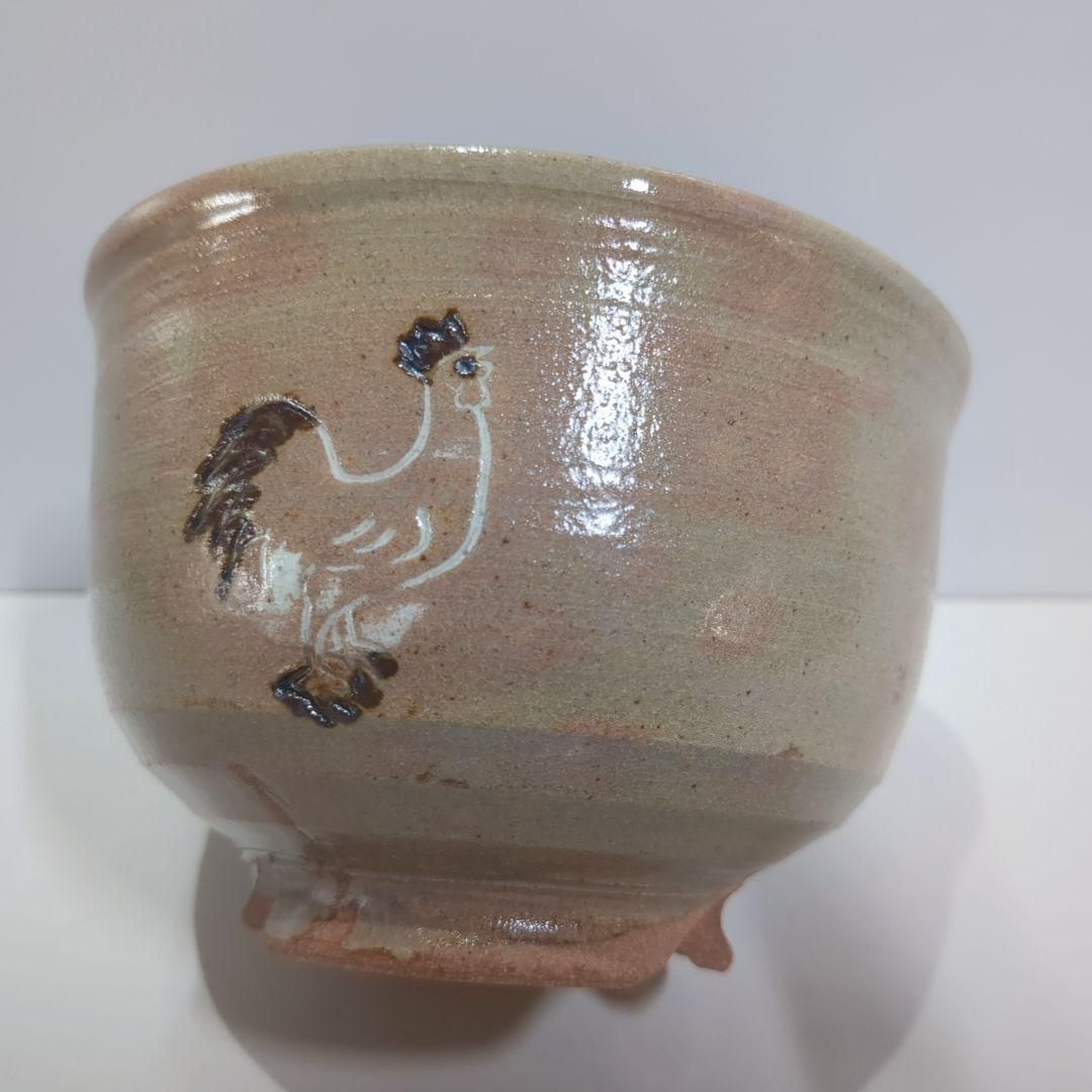 茶碗 桃山窯 林英仁造 鳥 酉絵 御本手茶碗 抹茶碗 茶道具 陶印あり