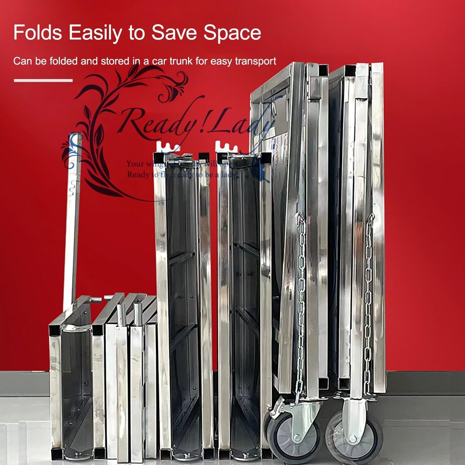 折りたたみ式 屋台 金属製 屋台セット 車輪付き 出店 イベントブース 収納便利 大容量収納 フェスティバル マーケットなどに最適 MARWIL-DEMENAGEMENTS_CH