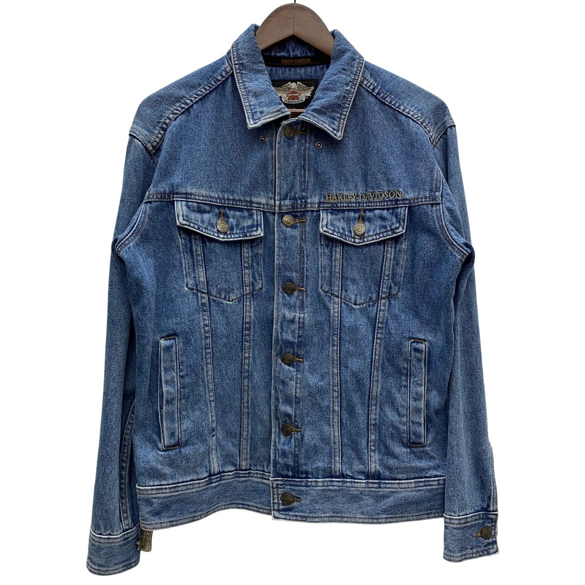 Harley-Davidson デニムジャケット Lサイズ ハーレーダビッドソン Harley-Davidson 刺繍ロゴ イーグル