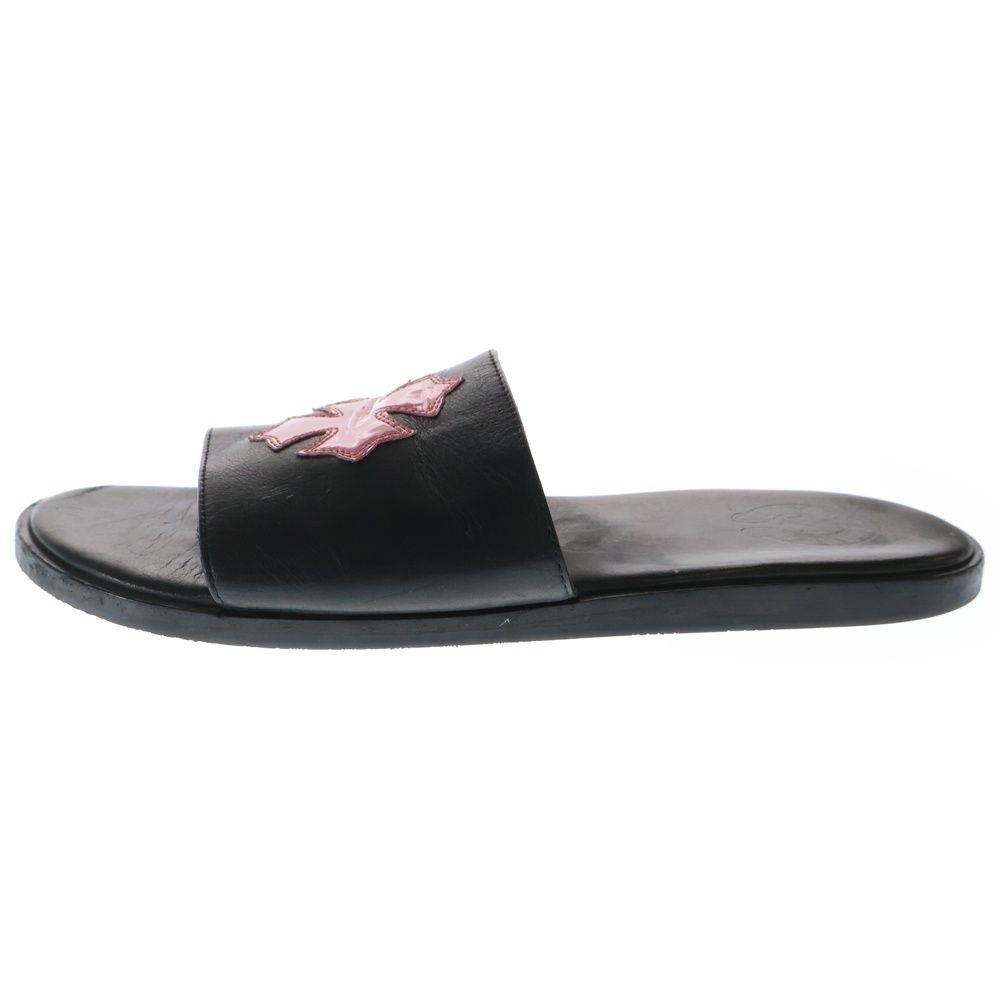 CHROME HEARTS クロムハーツ CH SLIDE LEATHER CHプラスパッチ レザーサンダル シューズ ブラック