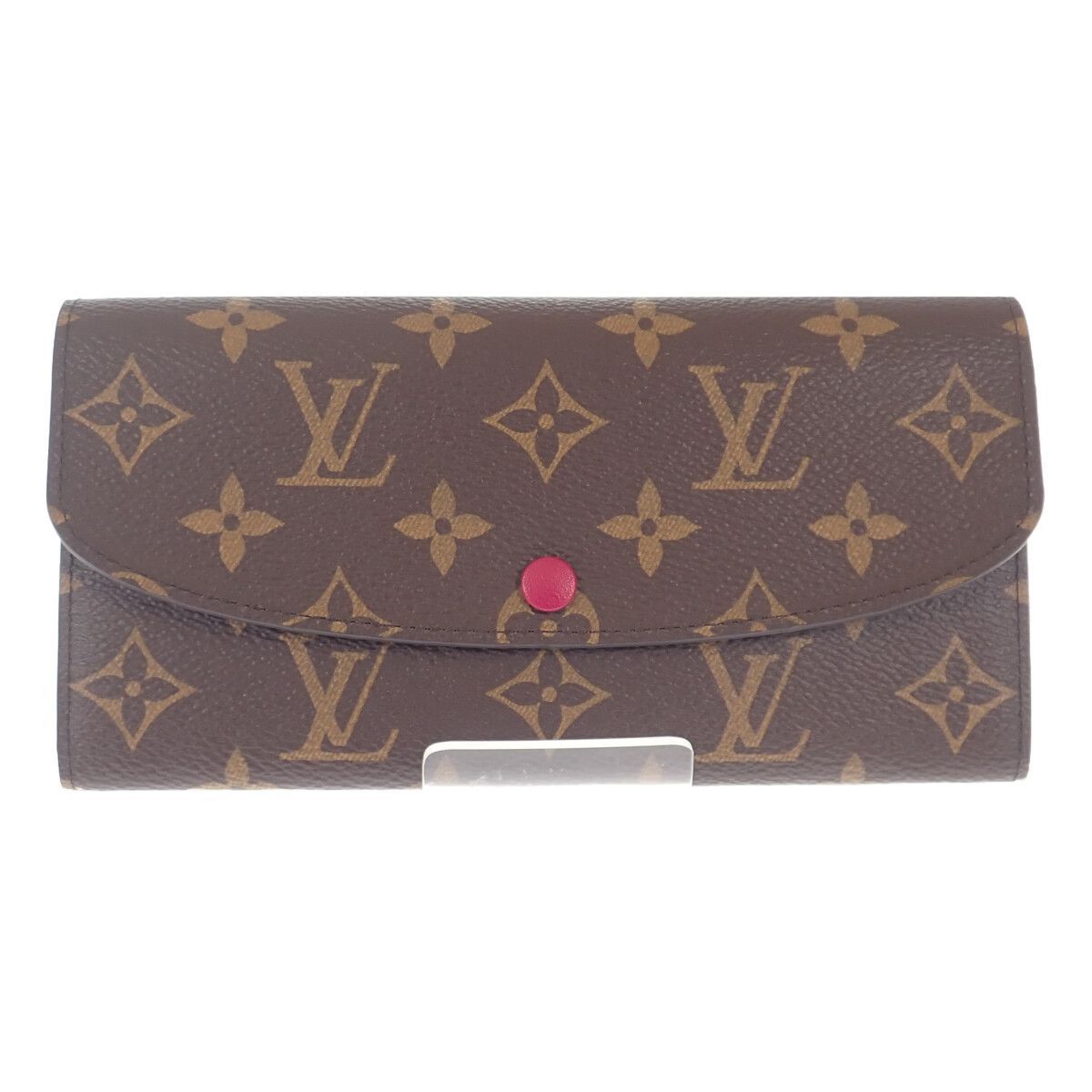 【中古】【Sランク】LOUIS VUITTON ルイヴィトン ポルトフォイユ・エミリー 長財布 M60697 モノグラムキャンバス ブラウン フューシャ レディース【ISEYA】