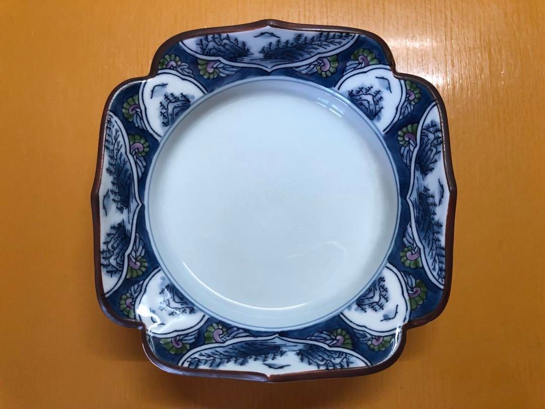 松竹梅紋 印判染付皿 10客 ※バラ売り・アソート売り可 松竹梅図