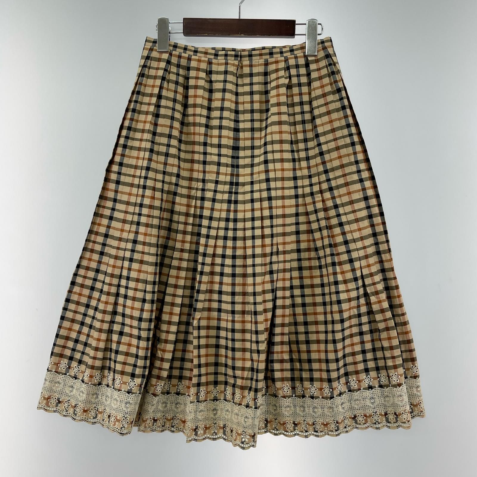 新品‼️DAKS フレアスカート DAKS ダックス チェック レース タック フレアスカート size38