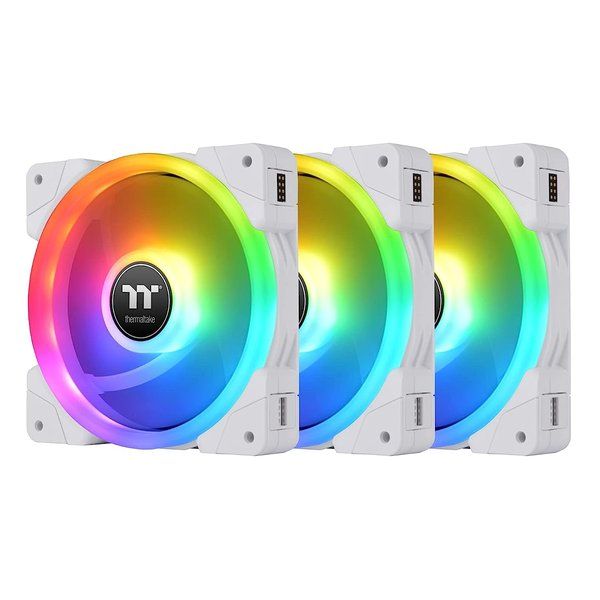 【新品･翌営業日出荷】Thermaltake  サーマルテイク PCケースファン 120mm SWAFAN EX12 RGB White 3-Fan Pack CL-F161-PL12SW-A CL-F161-PL12SW-A (2573275)