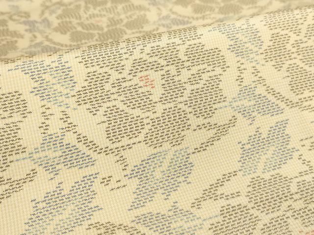 平和屋着物□極上 夏物 お召 夏お召 花唐草紋紗 黒地 逸品 未