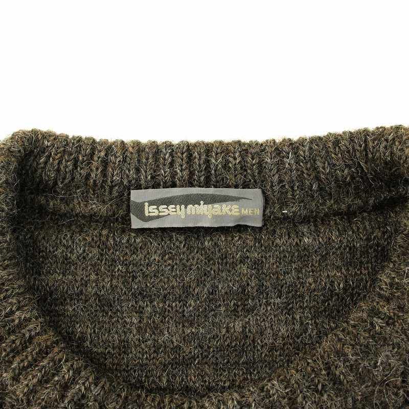 80s ISSEY MIYAKE 筆タグ　変形　半袖ニット　ヴィンテージ 筆タグ 80S ISSEY MIYAKE MEN クルーネック ニット セーター 【公式通販】