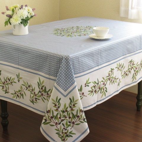 プロヴァンス柄テーブルクロス（ジョンヌ）撥水加工 6人掛け用  