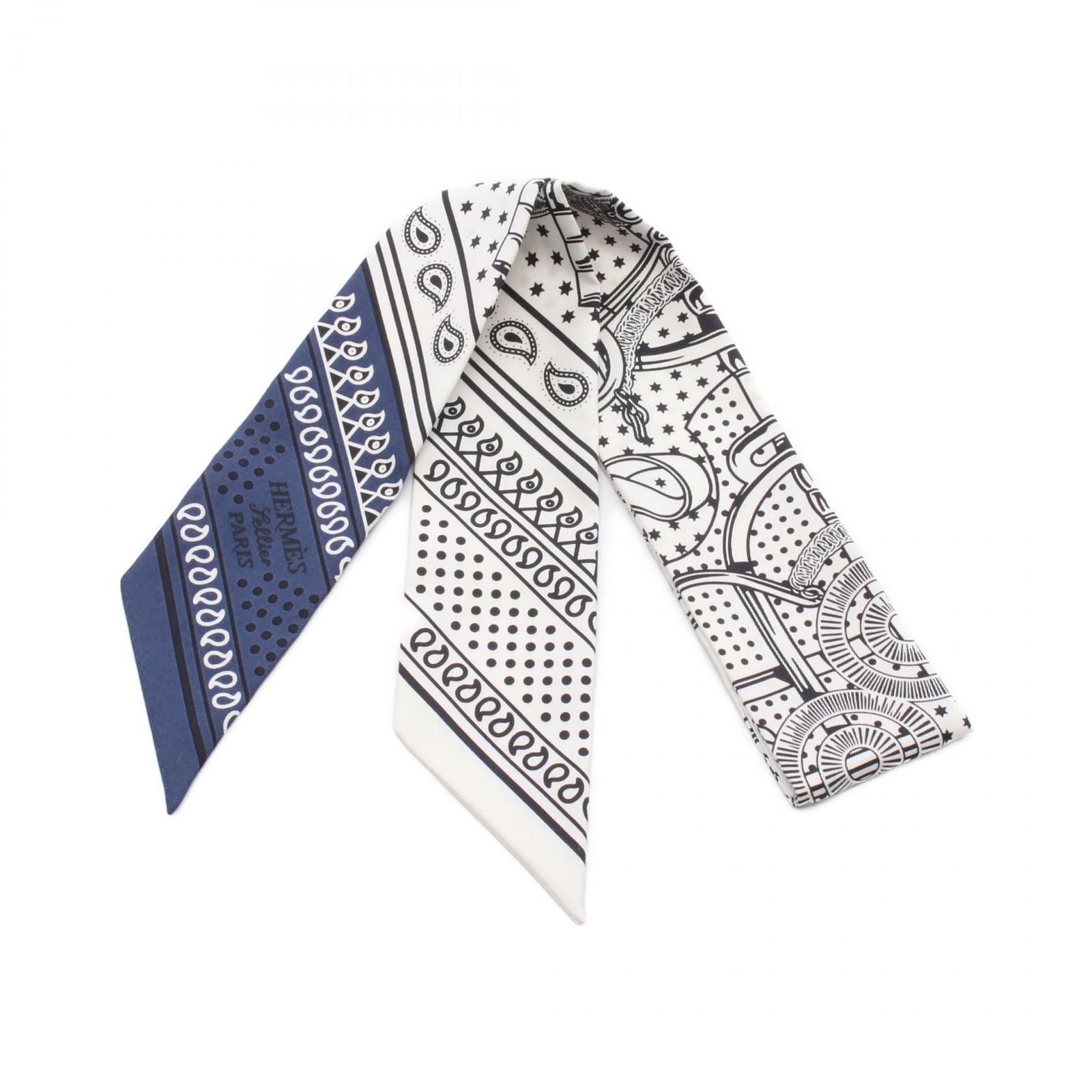 ✨️極美品✨️ エルメス ツイリー Eperon d'Or Bandana 紺 Eperon d'Or Bandana Twilly | Hermès Mainland China