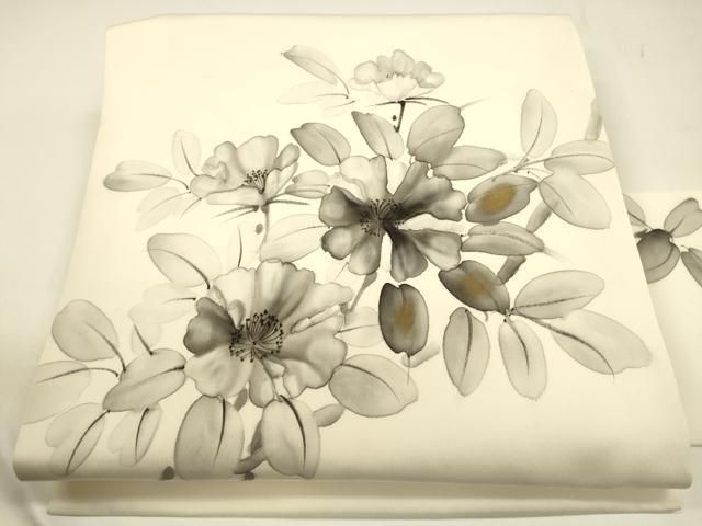 平和屋着物○塩瀬 九寸名古屋帯 舞蝶文 金彩 正絹 逸品 CAAV7011hy